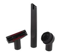 Paxanpax 69-UN-90 with Crevice and Upholstery Dusting Brush Universal Vacuum Cleaner Plastic Tool Accessory Kit, 32 mm, Black