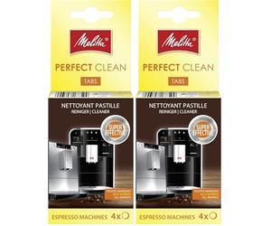 Paxanpax Genuine Melitta 'Perfect Clean' Espresso Machine Cleaning Tablets (1.8g, Pack of 8), Silver