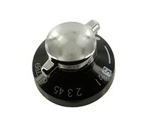 Paxanpax PCK517 Compatible for Stoves, Hygena, Diplomat 550SIDlM, ADP5633 Type Black and Silver Oven Control Knob