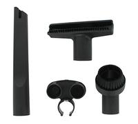Paxanpax PFC902 Universal Black Plastic Crevice Tool, Upholstery Tool with Brush, Round Dusting Brush Tool & Tool Tree Caddy Accessory Kit (32mm)