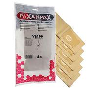 Paxanpax VB199 Compatible Paper Vacuum Bags for Electrolux 'E35/E35N/E36' Contour AEG VC9000 Series (Pack of 5), Brown