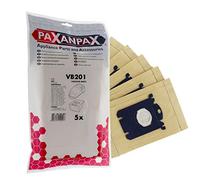 Paxanpax VB201 Compatible S Type Paper Bags for Electrolux, AEG, Philips, Tornado, Volta 'E200' (Pack of 5), Brown