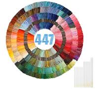 Paxcoo 447 Colors Embroidery Floss Cross Stitch Thread Friendship Bracelet Making String with Needles