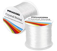 Paxcoo Bracelet String, 2 Rolls Elastic Stretchy Bead String Cord for Clay Beads Kandi Pony Beads Bracelets Jewelry Making (0.5MM, Crystal)