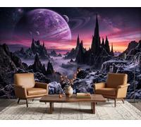 PaxGloz 3D Effect Outer Space Wall Mural, Fantasy Nebula Planet Landscape Wallpaper for Living Room & Bedroom Gaming Room Decor, Non-Woven Decorative Wall Art 200x140 cm
