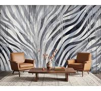 PaxGloz Grey and Black Zebra Print Wallpaper, Concrete Effect Modern Abstract Wall Mural for Living Room & Bedroom, Non-Woven Decorative Wall Art 500x280 cm