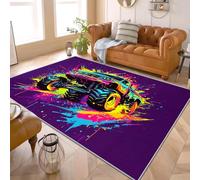PaxGloz Monster Truck Decorations - Monster Truck Rug, Boys Kids Colourful Truck Rugs for Living Room Bedroom, Washable Non Slip Soft Small Carpet, Patterned Area Rugs & Home Decor 40x60 cm