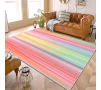 PaxGloz Rainbow Striped Rug - Colourful Gradient Rug, Kids Room Play Mat Rugs for Living Room Bedroom, Washable Non Slip Soft Small Carpet, Patterned Area Rugs & Home Decor 40x60 cm