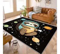 PaxGloz Sloth Gifts for Boys - Outer Space Rug, Astronaut Animal Rugs for Living Room Bedroom, Washable Non Slip Soft Small Carpet, Patterned Area Rugs & Home Decor 60x90 cm