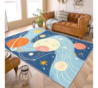 PaxGloz Space Galaxy Rug - Solar System Planet Rug, Outer Space Rugs for Living Room Bedroom, Washable Non Slip Soft Large Carpet, Patterned Area Rugs & Home Decor 140x200 cm