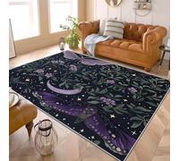 PaxGloz Witchcore Decor - Lunar Moth Rug, Witchy Botanical Rugs for Living Room Bedroom, Washable Non Slip Soft Small Carpet, Patterned Area Rugs & Home Decor 60x90 cm