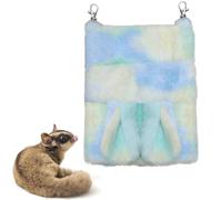 Paxikaka Colorful Sugar Glider Sleeping Pouch - Warm Cute Long Ear Design Hanging Sleeping Bag Bed for Small Rat Hamster Sugar Glider Squirrel Gerbil