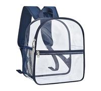 Paxiland Clear Backpack Stadium Approved 12×12×6, Small Transparent Bag with Reinforced and Widened Shoulder Straps, Navy, 12x10.5x6 inches