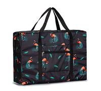 PAXLAMB Foldable Flight Duffel Tote Bag - Lightweight Travel Organizer (Black)