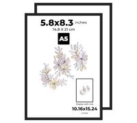 PAXNOK Black A5 Frame 5.8x8.3 Inch, Set of 2 - Perfect for Portrait Photos, Special Occasions, Valentines Day Picture Frame, Love Picture Frames for Home Decor, Wedding Gifts, Couples Picture Frame (2