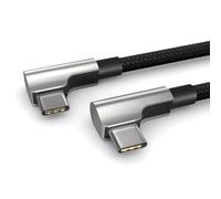 PAXO 0.2m USB C to USB C cable, 100W Power Delivery 20V/5A PD 3.0 fast charging cable, 10 Gbps - USB 3.2 Gen2x1 high-speed data cable, right-angle plug, black