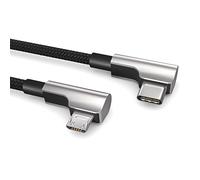 PAXO 1 m OTG USB cable, charges micro USB devices, USB C to micro USB angled plug, data cable, charging cable, USB 2.0