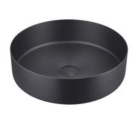 Paxos Colore Round Stainless Steel Countertop Basin | Matt Black | 400mm x 400mm