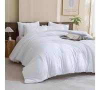 Paxrac Timeless White Comforter King Size, 3 Pieces Boho Comforter Set, Lightweight Solid Bedding Set, All Seasons Soft Breathable King Comforter Set (104x90In Comforter & 2 Pillowcases)