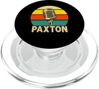 PAXTON Name Retro Microphone Music 80s Vintage for Men Kids PopSockets PopGrip for MagSafe