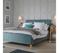 paxton velvet double bed in aqua