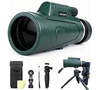 Paxvanta 12X50 Monocular Telescope for Bird Watching - HD BAK4 Prism FMC Lens with Smartphone Adapter & Tripod - Waterproof Fogproof Compact Monocular for Adults, Wildlife, Hiking & Sports (Green)