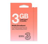 Pay As You Go Mobile Broadband 3 GB data SIM Three Red One Size