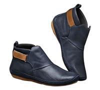 Pay in 5 Monthly Payments Waterproof Women's Boots UK Wide Fit Short Low Heel Side Zipper Booties Orthopedic Wedge Non-Slip