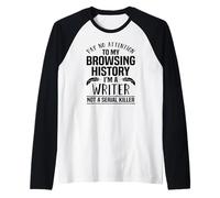 Pay No Attention Browsing History Writer Humor Graphic Raglan Baseball Tee