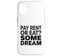 Pay Rent Or Eat Some Dream Funny Struggle Economy Case for iPhone 16 Plus