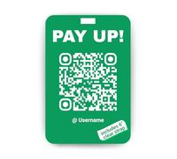 Pay UP Golf Bag Tag with Custom QR Code Funny Venmo Tip Tag Personalized Golf Accessory Gift for Golfers