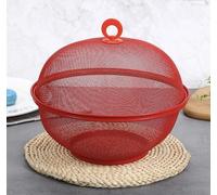 paya Fruit Bowl, RED Apple Shape Mesh Fruit Basket, Fruit Bowl with Lid, Durable Metal Wire Fruit Bowls for The Kitchen, Decorative Fruit Basket for Fruits, Vegetables, and Snacks (Red)