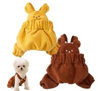 PayaSnug 2PCS Bear Costume Dog Overalls for Small Dogs, Corduroy Dog Jumpsuit, Soft Puppy Romper for Fall and Winter, Cute Dog Onesie Outfit for Comfortable Pet Clothes for Cold Weather（2PCS A, XXL）