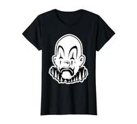 Payaso Chicano Clown Blackwork Minimal Value Graphic T-Shirt, Women, Black, S