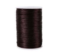 Paybous 3.0 mm x 54 Yards Nylon Satin Cord Beading Braided Thread String for Chinese Knotting Rattail Macrame Bracelets Necklaces Jewelry Making (Brown)
