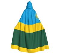 PAYDYLONA Flag of Rwanda Printed Adult Hooded Cape Robe â€“ Renaissance Medieval Costume, Magician Cosplay for Halloween