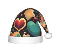 PAYDYLONA LuxuryColorful hearts Printed Children's Christmas Hats â€“ Perfect New Year's Holiday Home Decor & Party Supplies
