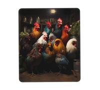 PAYDYLONA Rooster Family Portfolio Printed Mouse Pad-Waterproof Gaming Mouse Pad with Non-Slip Rubber Base for Office, Home and Laptop Use7 x 8.6 in