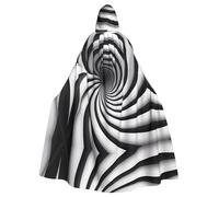 PAYDYLONA spiral optical illusion gif Printed Adult Hooded Cape Robe â€“ Renaissance Medieval Costume, Magician Cosplay for Halloween