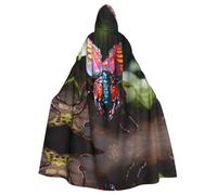 PAYDYLONA Strange Insects Printed Adult Hooded Cape Robe – Renaissance Medieval Costume, Magician Cosplay for Halloween