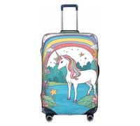 PAYDYLONA Unicorns by The River Printed Travel Luggage Cover-Scratch-Resistant,Waterproof & Dustproof, a Must-Have Travel EssentialL