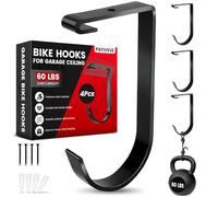 Payivsve Bike Hooks for Garage Ceiling Mount Rack, Add on Storage Flat Hook Accessory Overhead Garage Hooks for Ceiling Rack and Wall Shelving(4 Pack)