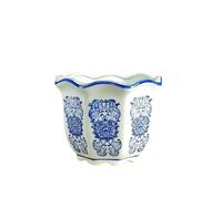 PAYNAN 10cm Blue and White Porcelain Ceramic Flowerpot Classical Style Succulent Green Plant Flowerpot