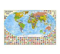 PAYOHTO Political World Map Jigsaw Puzzle 1000 Pieces for Adults or Teens with 197 Countries International World Flags Puzzle Educational Toy