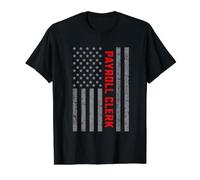 Payroll Clerk Vintage US Flag for Men Dad Value Graphic T-Shirt, Men, Black, L