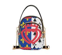 Pays de la Loire Flag Shoulder Handbag Women Cute Animal Chain Wallet Cell Phone Purse Quilted Zipper Bowler Tote Ladies Satchel