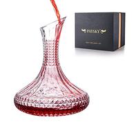 Paysky Thick Wine Decanter with Gift Box, Crystal Glass Engraved Decanter, Elegant Gift & Artwork - Full Bottle 55 oz