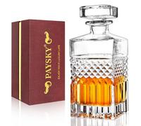 Paysky Whiskey Decanter, 900ml Non-Lead Crystal Whiskey Decanter with Stopper, Premium Bourbon Decanter in Gift Box, Liquor Decanter for Whiskey, Bourbon, Whiskey Carafe for Men