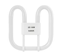 PaYuanRaoTi 16W 2D Square 4-Pin GR8 Compact Fluorescent Lamp 6500 K Cool White, Butterfly Bulb AC 220-240 V for Bathroom Ceiling Light and Kitchen Fixtures, Energy Efficient