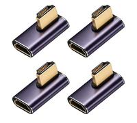 PaYuanRaoTi 4PCS 8K 90 Degree HDMI Adapter, Left & Right Angle HDMI Adapter, Right Angle Adapter 8K 48Gbps Male to Female HDMI Angled Adapter for TV Monitor Laptop Space Saving Extension